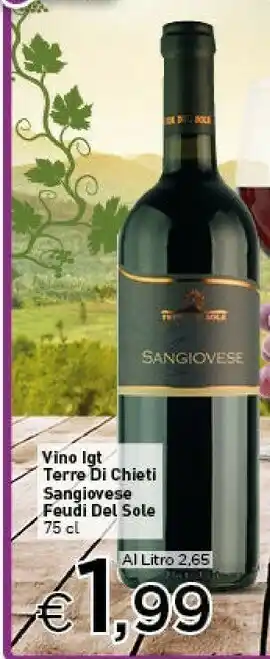 Crai Feudi del sole Vino Igt Terre Di Chieti Sangiovese offerta