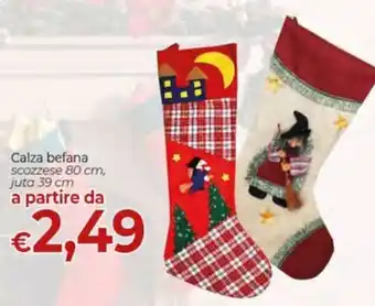 Calza befana scozzese 80 cm, juta 39 cm a partire da