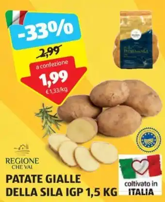 ALDI PATATE GIALLE DELLA SILA IGP 1,5 KG offerta