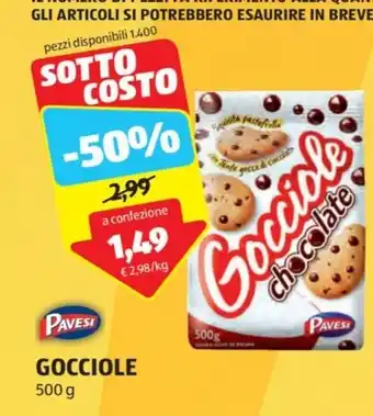 ALDI PAVESI GOCCIOLE 500 g offerta