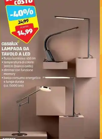ALDI Casalux LAMPADA DA TAVOLO A LED offerta