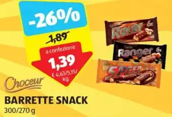 ALDI Choceur BARRETTE SNACK 300/270 g offerta