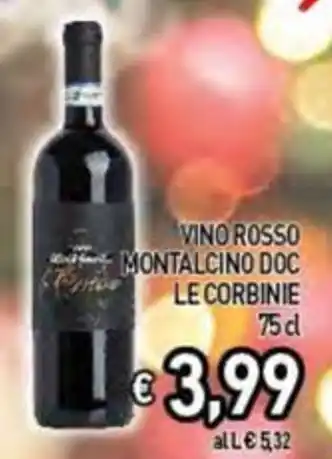 VINO ROSSO MONTALCINO DOC LE CORBINIE 75 CL
