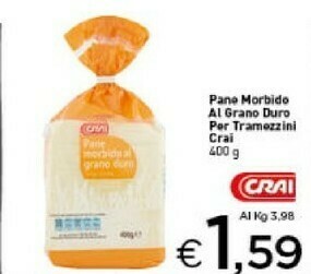 Crai Crai - Pane Di Grano Duro Morbido A Fette offerta