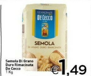 Crai De Cecco Semola Di Grano Duro Rimacinata 1000 G(ml) offerta