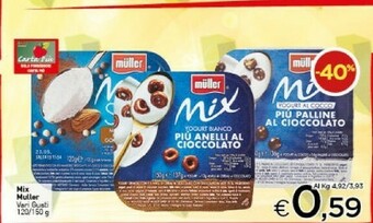 Crai Muller Mix Yogurt Al Cocco Più Cioccolato 150 G(ml) offerta