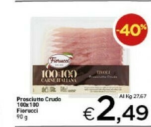 Crai Fiorucci Prosciutto Crudo Amarsi D+ 100 G(ml) offerta