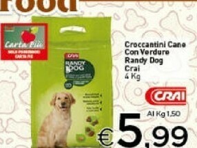 Crai Crai Croccantini Cane Con Verdure Randy Dog offerta