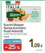 Carrefour Skipper Succhi Senza Zucchero offerta