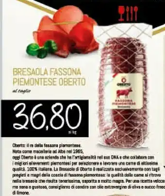 Conad Bresaola Fassona Piemontese Oberto offerta