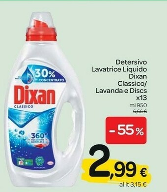 Carrefour Dixan Detersivo Lavatrice Liquido Classico 950 Ml offerta