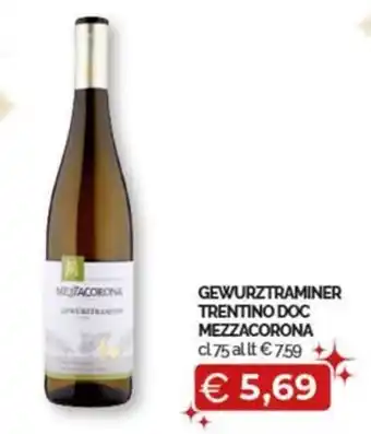GEWURZTRAMINER TRENTINO DOC MEZZACORONA cl 75