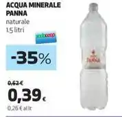 Coop ACQUA MINERALE PANNA naturale 1.5 litri offerta