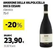 Coop AMARONE DELLA VALPOLICELLA DOCG CESARI classico 75 cl offerta