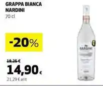 Coop GRAPPA BIANCA NARDINI 70 cl offerta