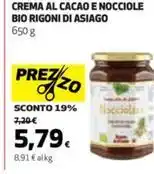 Coop CREMA AL CACAO E NOCCIOLE BIO RIGONI DI ASIAGO offerta