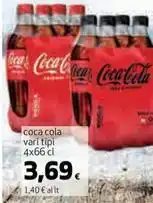 Coop coca cola vari tipi 4x66 cl offerta