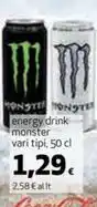Coop energy drink monster vari tipi, 50 cl offerta