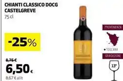 Coop CHIANTI CLASSICO DOCG CASTELGREVE 75 cl offerta