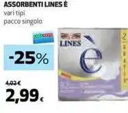Coop ASSORBENTI LINES È vari tipi pacco singolo offerta