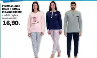 Coop PIGIAMA LUNGO UOMO O DONNA IN CALDO COTONE modelli, taglie e colori assortiti offerta
