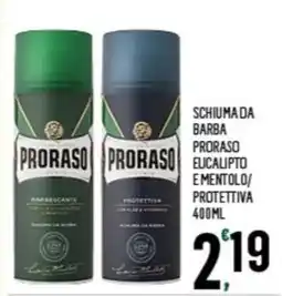 Despar SCHIUMA DA BARBA PRORASO EUCALIPTO E MENTOLO/ PROTETTIVA 400ML offerta