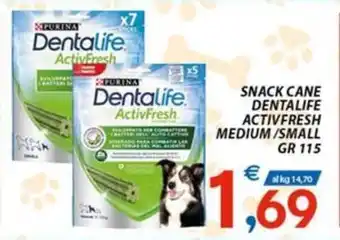 SNACK CANE DENTALIFE ACTIVFRESH MEDIUM/SMALL GR 115