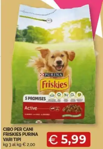 CIBO PER CANI FRISKIES PURINA VARI TIPI kg 3