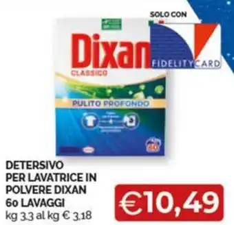 DETERSIVO PER LAVATRICE IN POLVERE DIXAN 60 LAVAGGI kg 3.3