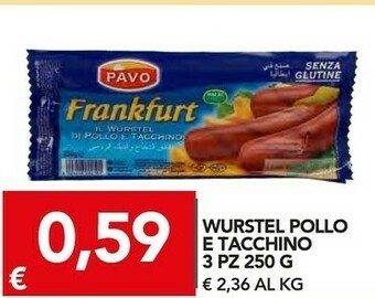 TuoDi Wurstel Pollo E Tacchino offerta