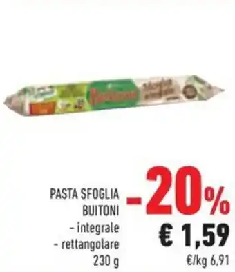 Conad PASTA SFOGLIA BUITONI - integrale - rettangolare 230 g offerta