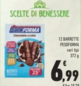 Conad 12 BARRETTE PESOFORMA vari tipi 372 g offerta