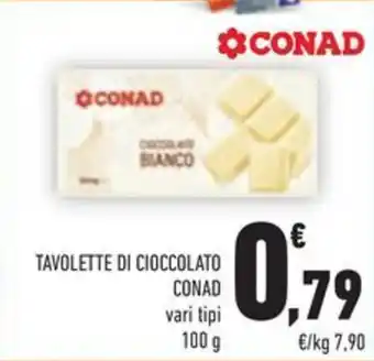 Conad TAVOLETTE DI CIOCCOLATO CONAD vari tipi 100 g offerta