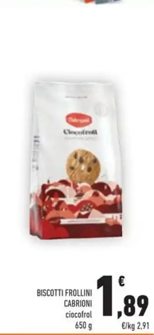 Conad BISCOTTI FROLLINI CABRIONI ciocofrol 650 g offerta