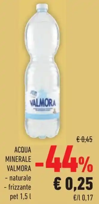 Conad ACQUA MINERALE VALMORA - naturale - frizzante pet 1,5 L offerta