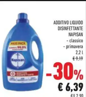 Conad ADDITIVO LIQUIDO DISINFETTANTE NAPISAN - classico - primavera 2,2 L offerta