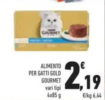 Conad ALIMENTO PER GATTI GOLD GOURMET vari tipi 4x85 g offerta