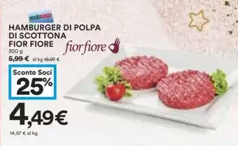 Coop HAMBURGER DI POLPA DI SCOTTONA FIOR FIORE 300 g offerta