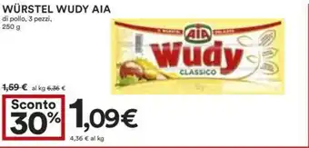 Coop WÜRSTEL WUDY AIA di pollo, 3 pezzi, 250 g offerta