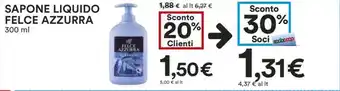 Coop SAPONE LIQUIDO FELCE AZZURRA 300 ml offerta