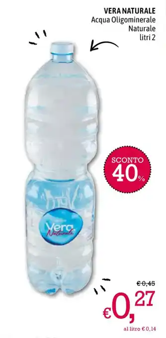 A&O VERA NATURALE Acqua Oligominerale Naturale litri 2 offerta