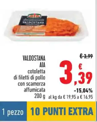 Conad VALDOSTANA AIA cotoletta di filetti di pollo con scamorza affumicata 200 g offerta