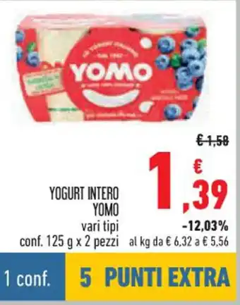 Conad YOGURT INTERO YOMO vari tipi conf. 125 g x 2 pezzi offerta