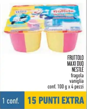 Conad FRUTTOLO MAXI DUO NESTLÉ fragola vaniglia conf. 100 g x 4 pezzi offerta