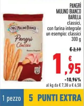 Conad PANGRI MULINO BIANCO BARILLA classici, con farina integrale 300 g offerta
