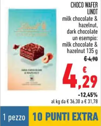 Conad CHOCO WAFER LINDT 135 g offerta
