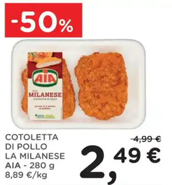 Poli COTOLETTA DI POLLO LA MILANESE aia 280 g offerta
