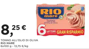Poli TONNO ALL'OLIO DI OLIVA RIO MARE 6 x 100 g offerta