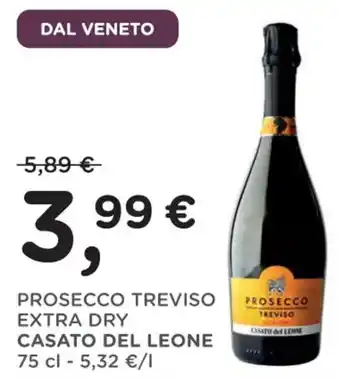 PROSECCO TREVISO EXTRA DRY CASATO DEL LEONE 75 cl