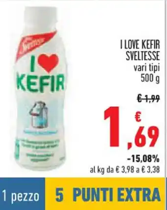 Conad I LOVE KEFIR SVELTESSE vari tipi 500 g offerta